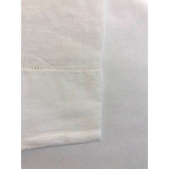 Vintage Pillowcase Set Embroidered Flowers Leaves Boho 19 x 30 Queen White - Picture 9 of 13